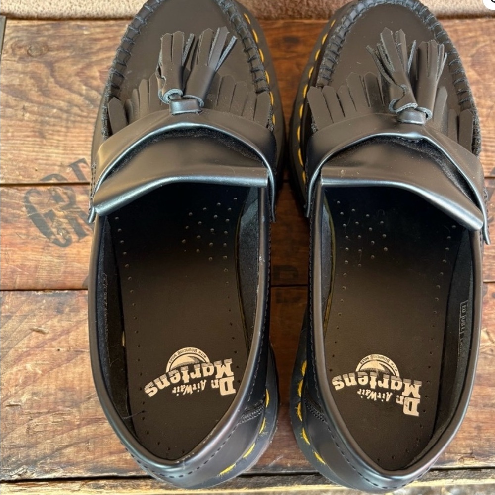 Dr. Martens Black Leather Tassel Loafers